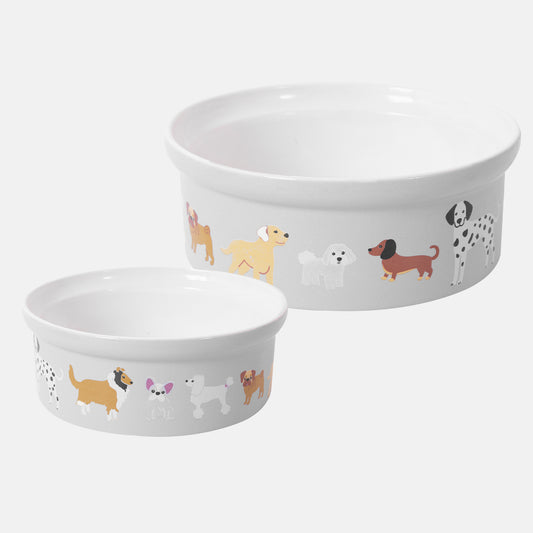 Ceramic Dog Print Pet Bowl