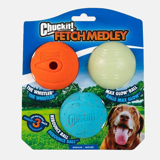 Chuckit Fetch Medley Assorted Balls 3 Pack