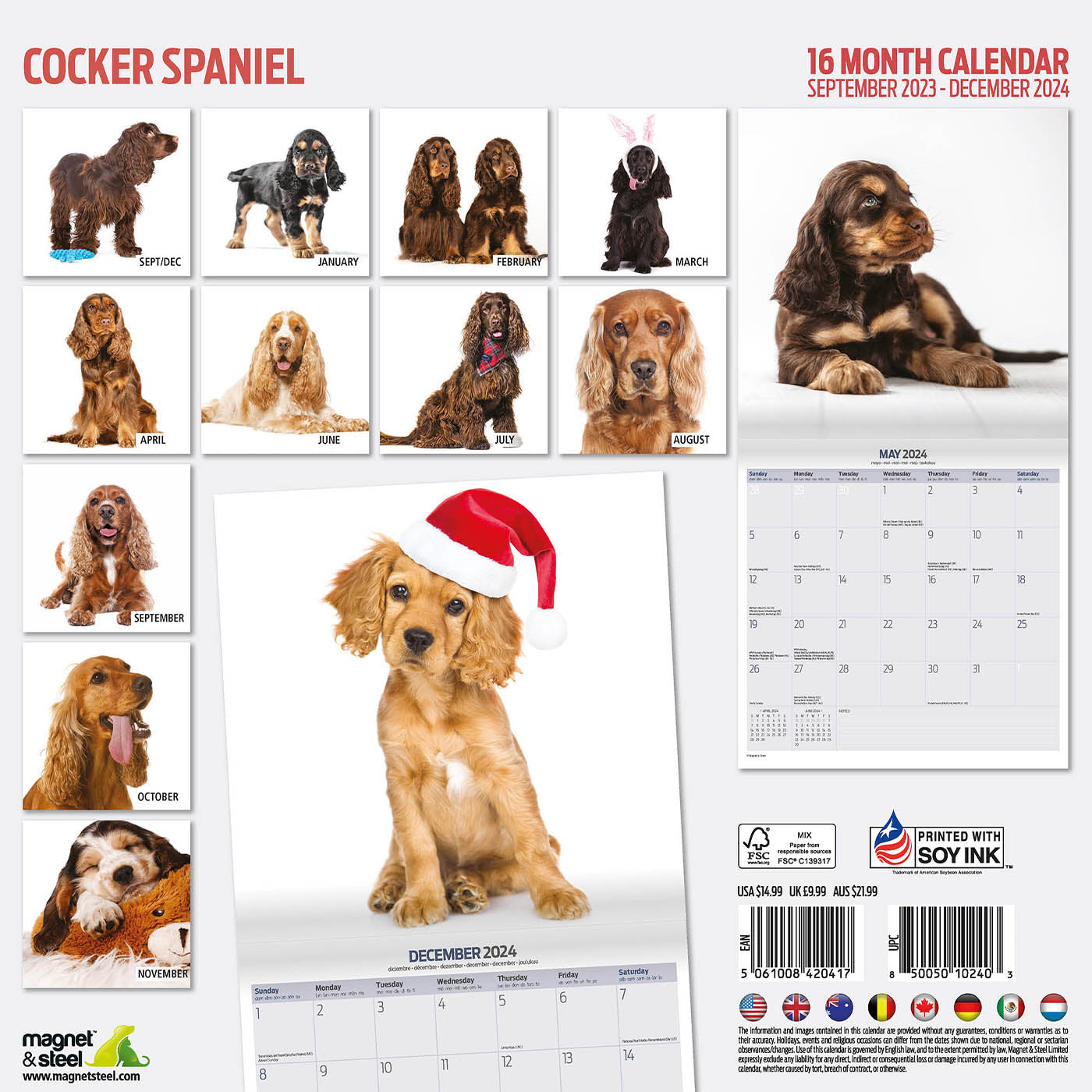 Cocker Spaniel Modern Calendar 2024
