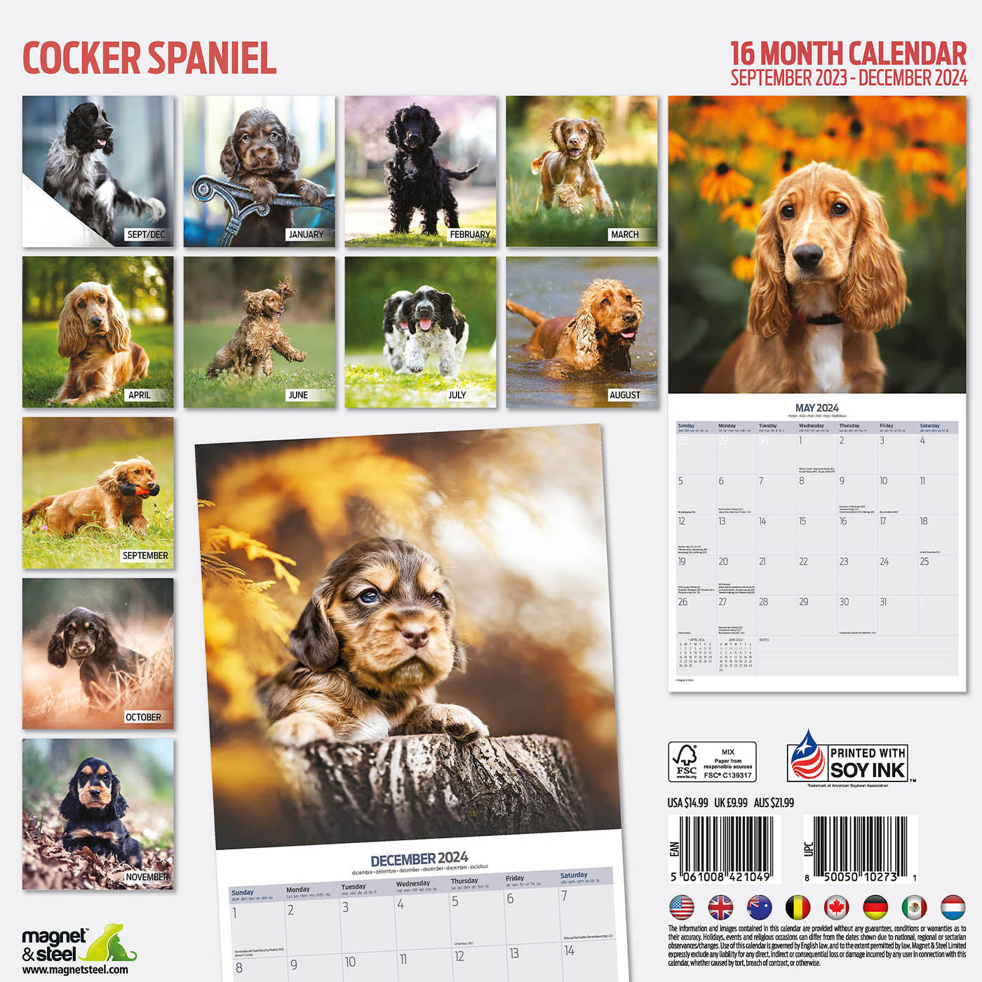 Cocker Spaniel Traditional Calendar 2024