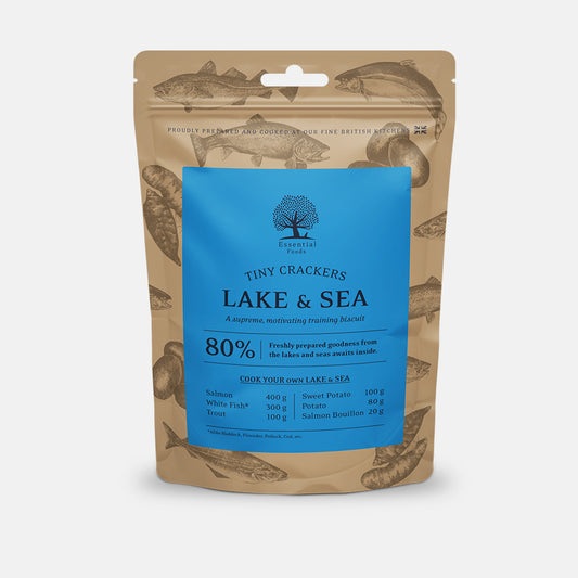 Essential Foods Lake & Sea Tiny Crackers Dog Treats 100g