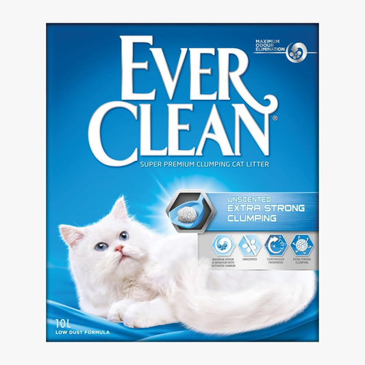 EverClean Extra Strength Unscented Clumping Cat Litter 10L