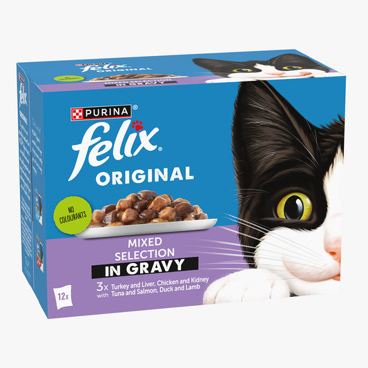 Felix Original Mixed Selection in Gravy Wet Cat Food (12 x 85g)