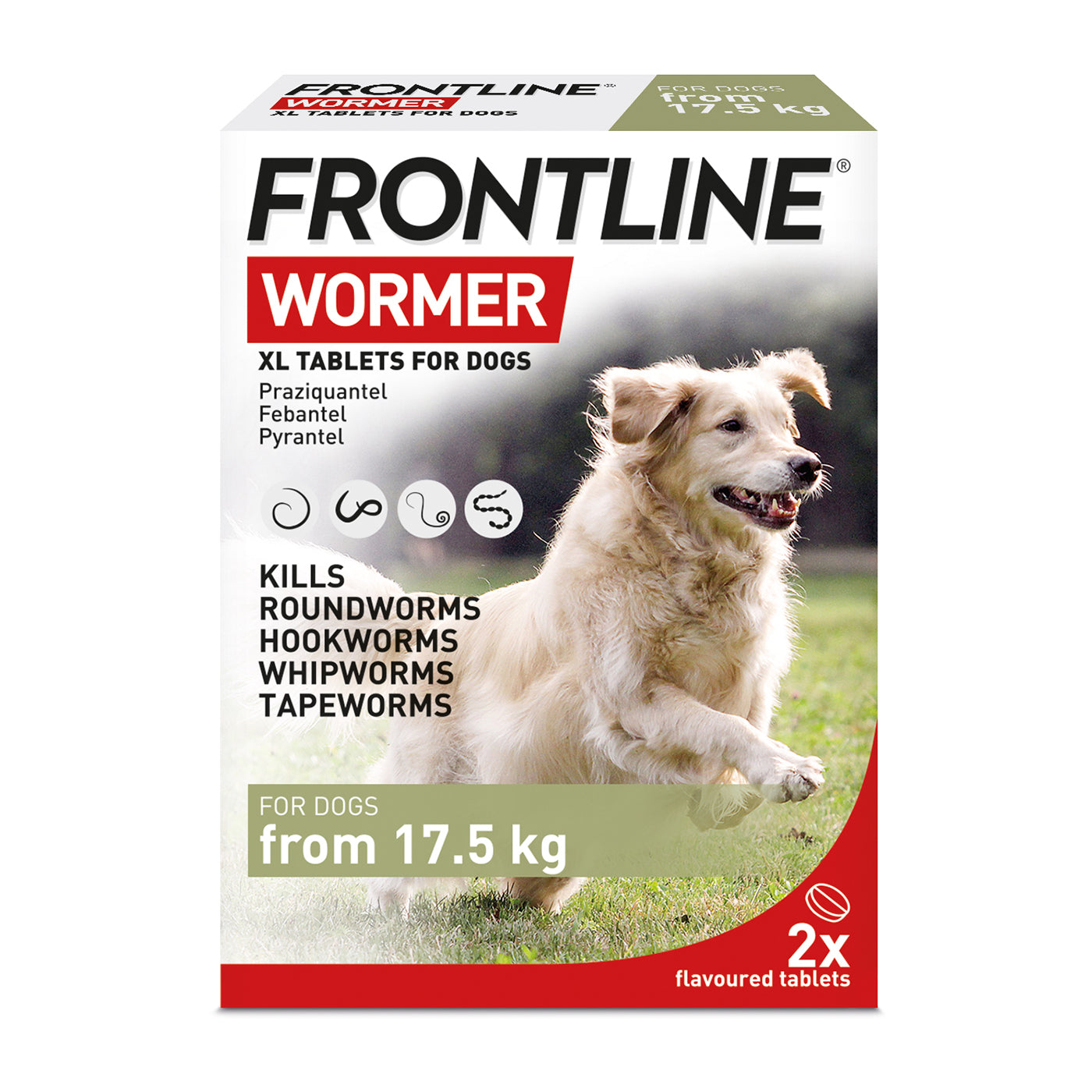 Frontline Wormer XL Tablets for Dogs x2