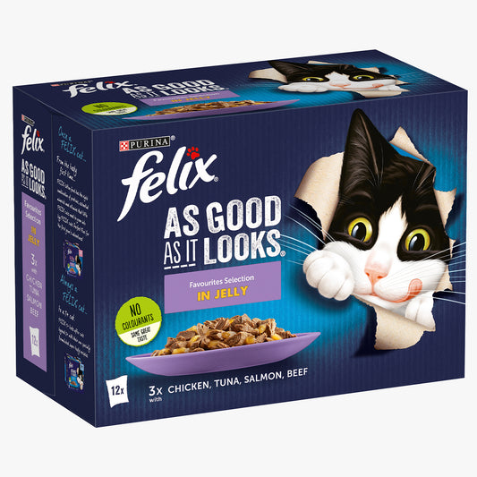Felix As Good As it Looks Favourites Selection Wet Cat Food in Jelly (12 x 85g)