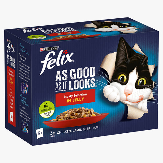 Felix As Good As it Looks Meaty Beef Selection Wet Cat Food in Jelly (12 x 85g)