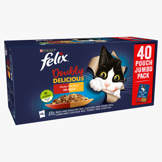 Felix Doubly Delicious Countryside Selection in Jelly Wet Cat Food (40 x 85g)