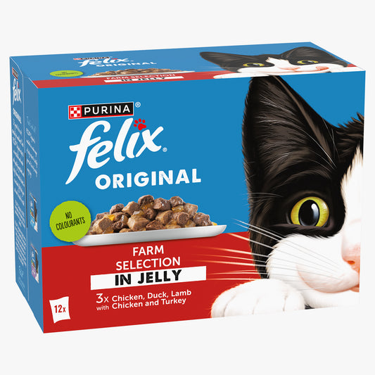 Felix Original Farm Selection in Jelly Wet Cat Food (12 x 85g)