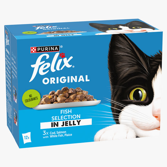 Felix Original Fish Selection in Jelly Wet Cat Food (12 x 85g)