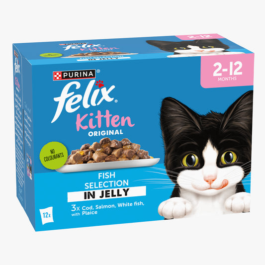 Felix Original Kitten Fish Selection in Jelly Wet Cat Food (12 x 85g)
