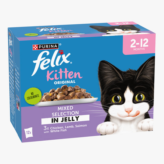 Felix Original Kitten Mixed Selection in Jelly Wet Cat Food (12 x 85g)