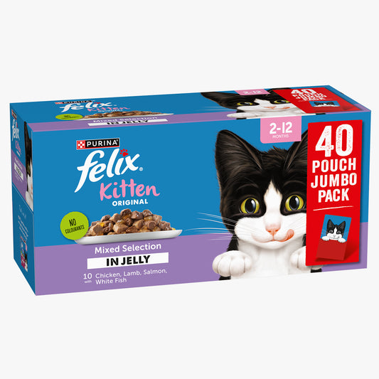 Felix Original Kitten Mixed Selection in Jelly Wet Cat Food (40 x 85g)
