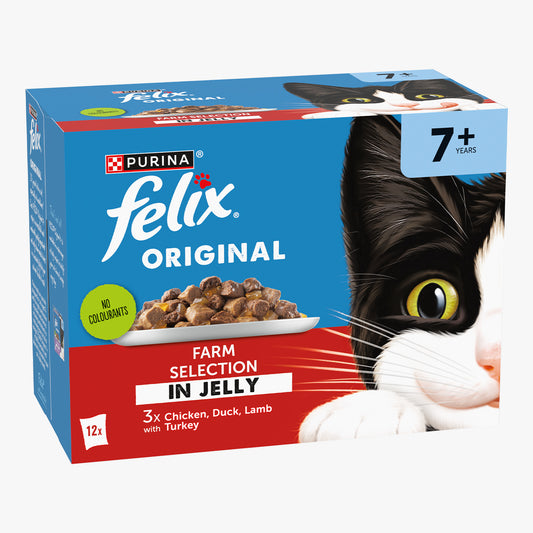 Felix Original Senior 7+ Farm Selection in Jelly Wet Cat Food (12 x 85g)