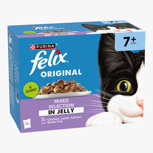 Felix Original Senior 7+ Mixed Selection in Jelly Wet Cat Food (12 x 85g)