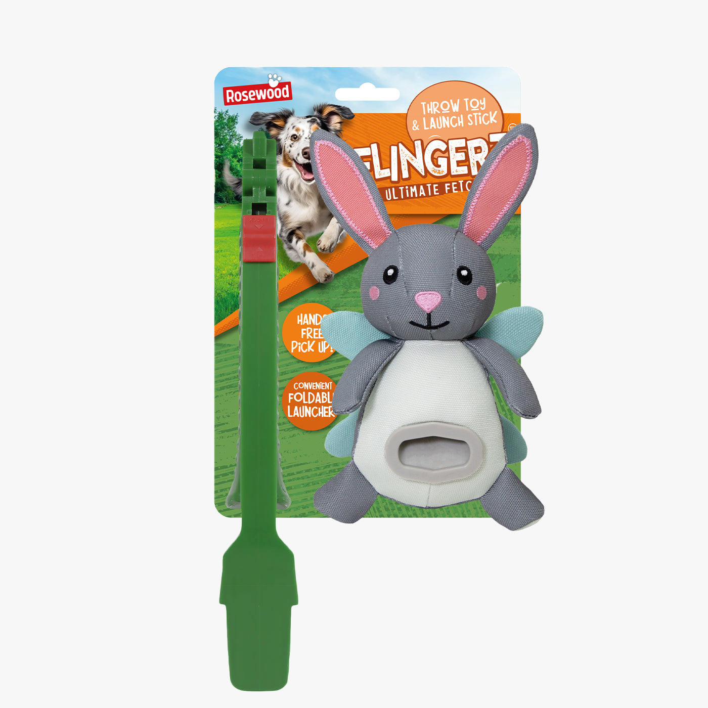 Flingerz Rabbit Launch Stick Rosewood Dog Toys Lords and