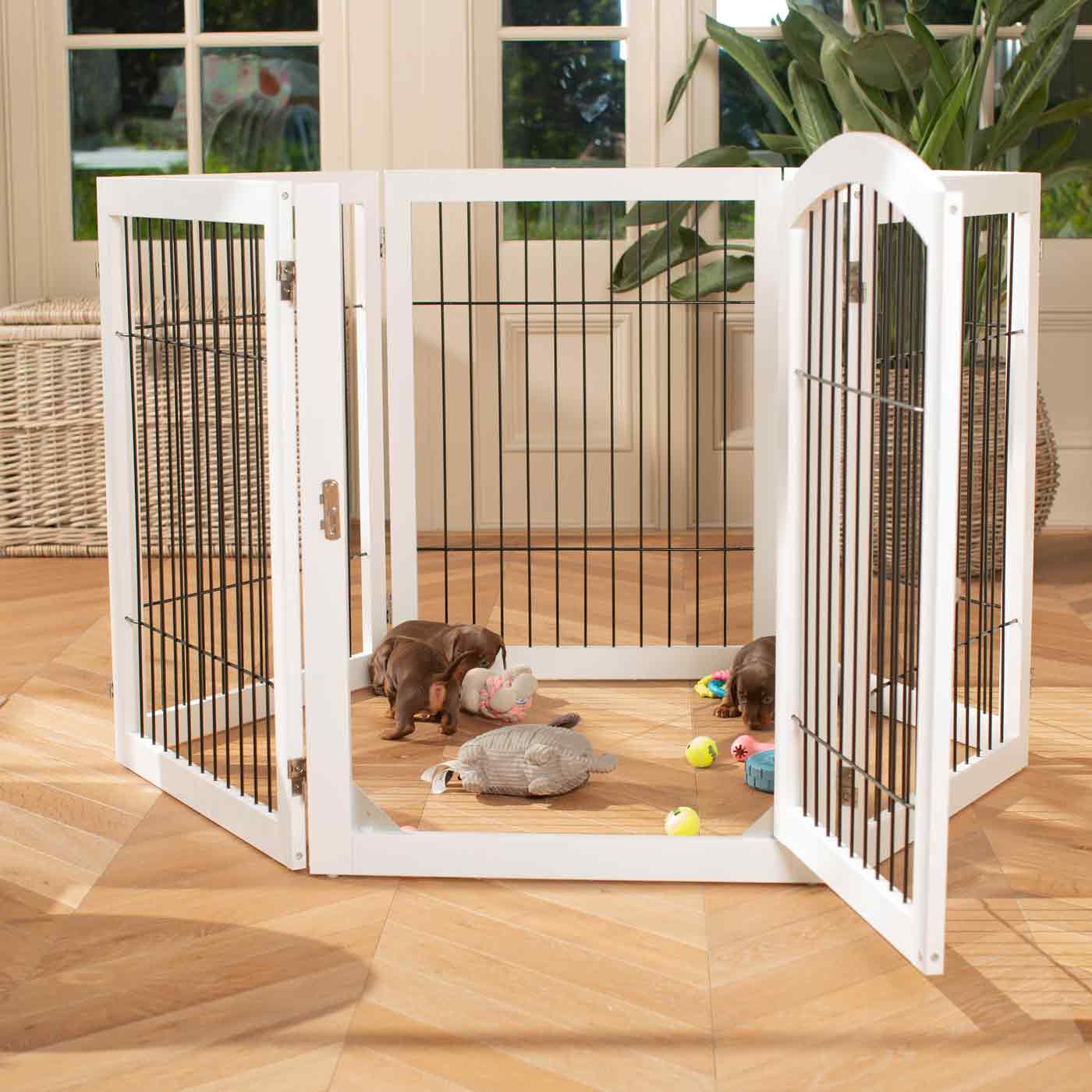 White Wooden Puppy Play Pen Wooden Dog Play Pens Lords Labradors