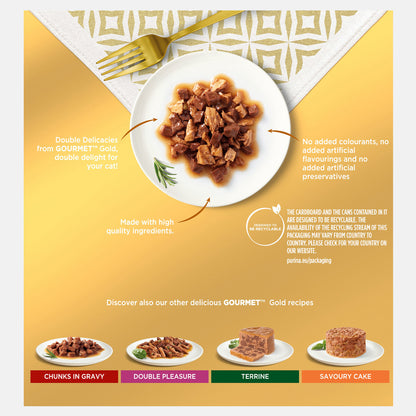 Gourmet Gold Cat Food Double Delicacies (8 x 85g)