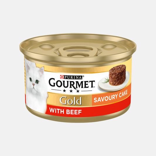 Gourmet Gold Cat Food Savoury Cake Beef (12 x 85g)