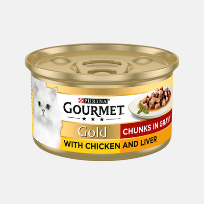 Gourmet Gold Chicken and Liver In Gravy Cat Food (12 x 85g)