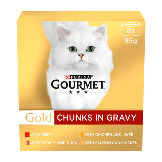 Gourmet Gold Chunks in Gravy Collection Cat Food (8 x 85g)
