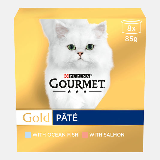 Gourmet Gold Senior Pate Salmon & Ocean Fish Cat Food (8 x 85g)
