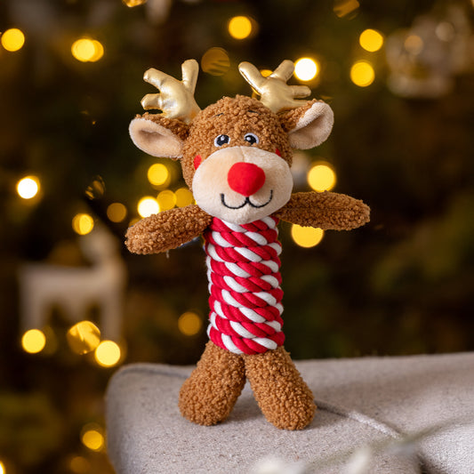 House of Paws Christmas Reindeer Rope Dog Toy