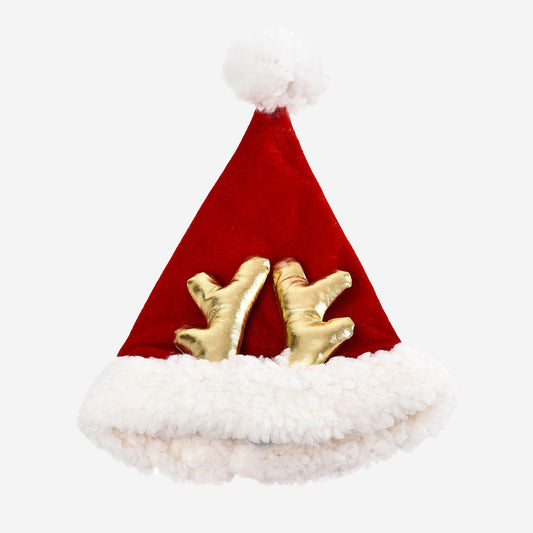 House of Paws Santa Hat with Antlers Christmas Hat