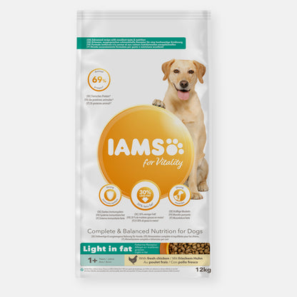 IAMS for Vitality Light Adult Dog Food with Fresh Chicken
