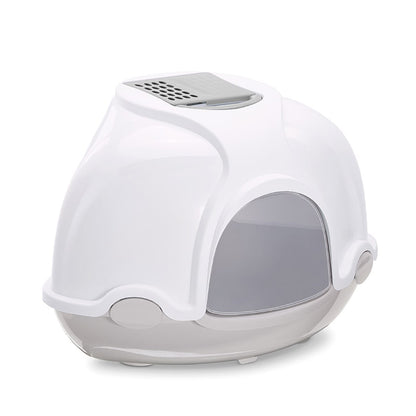 IMAC Ginger Corner Cat Litter Box for Cats White/Grey