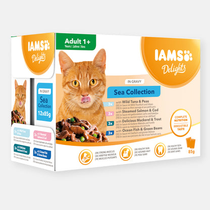 Iams Delights Cat Food Sea Collection in Gravy (8 x 85g)