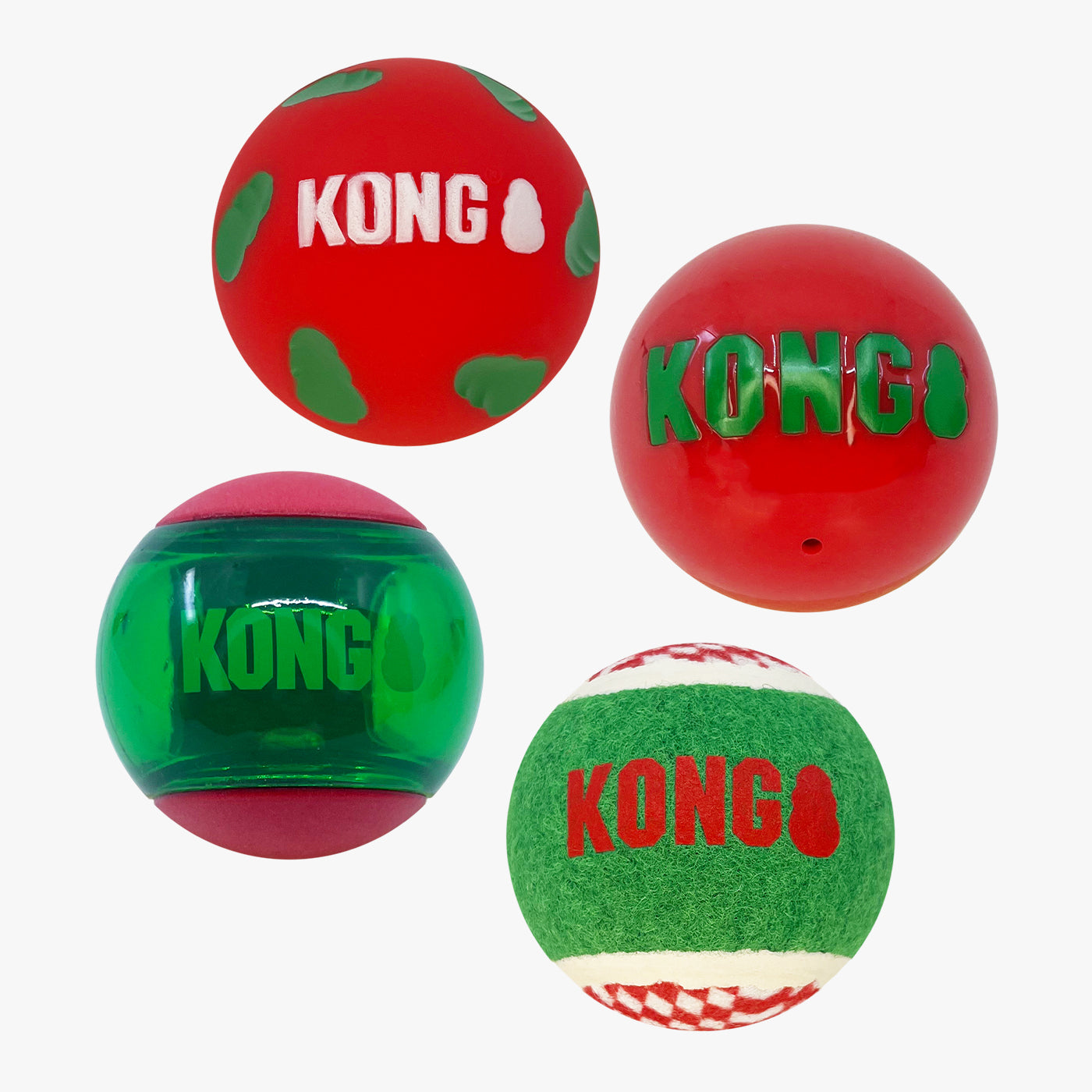 KONG Holiday Occasions Balls 4 Pack