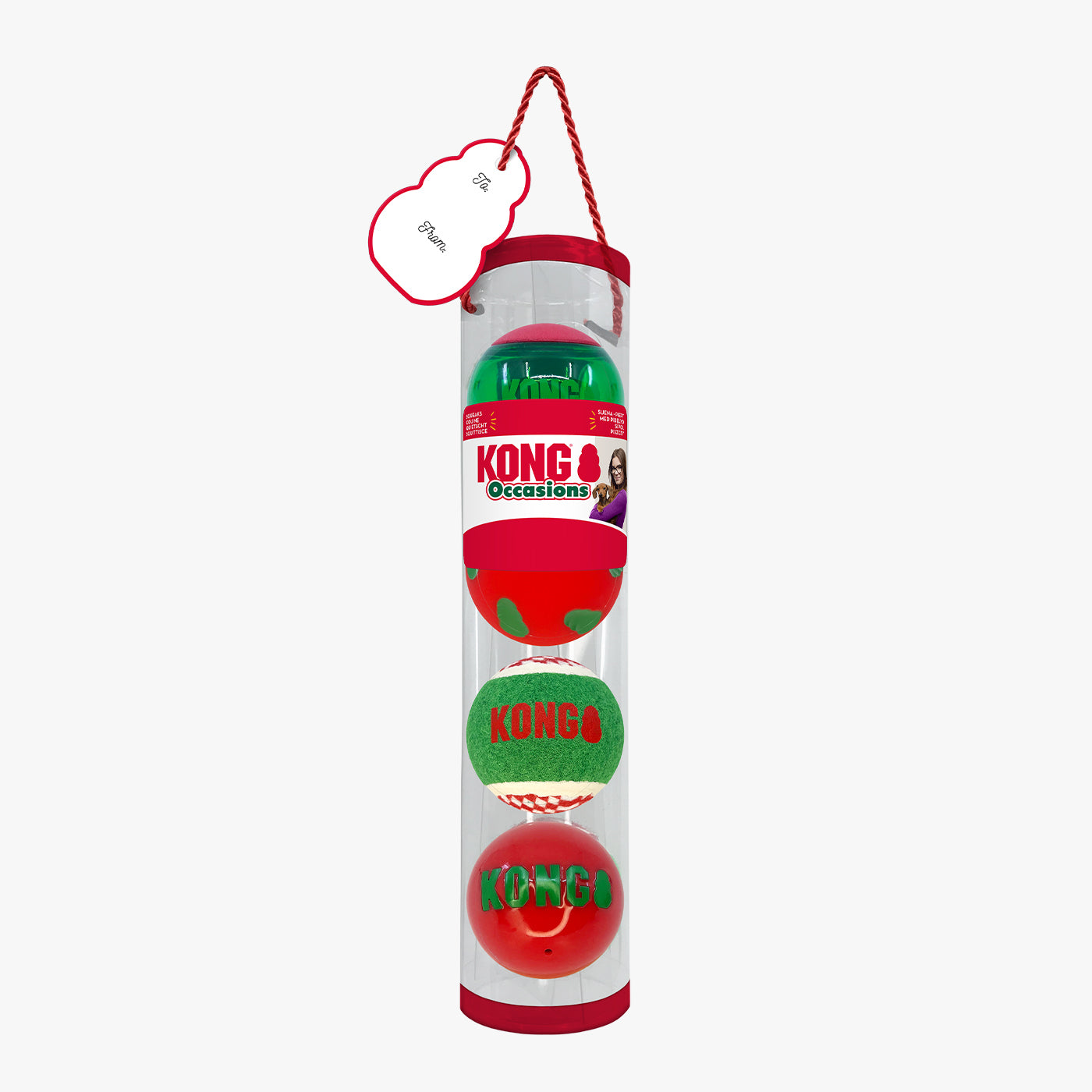 KONG Holiday Occasions Balls 4 Pack