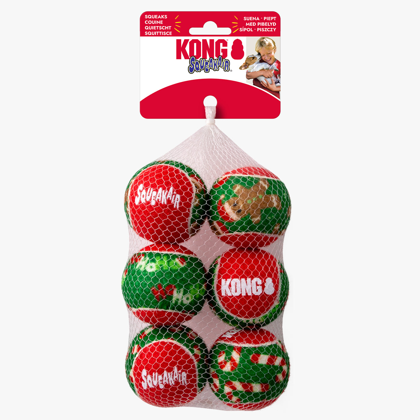 KONG Holiday SqueakAir Balls 6 Pack