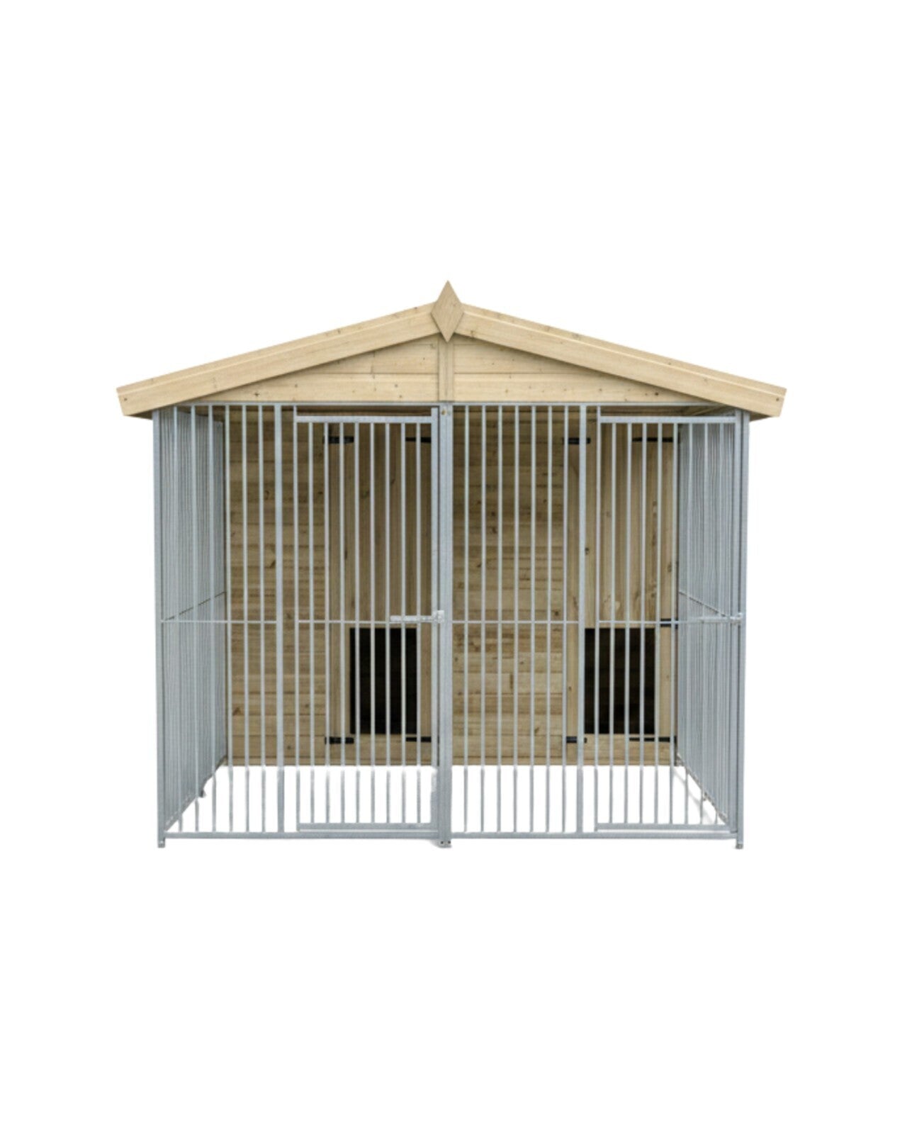 Benchmark Kennels Premium Double Wooden Dog Kennel - 8 x 8ft