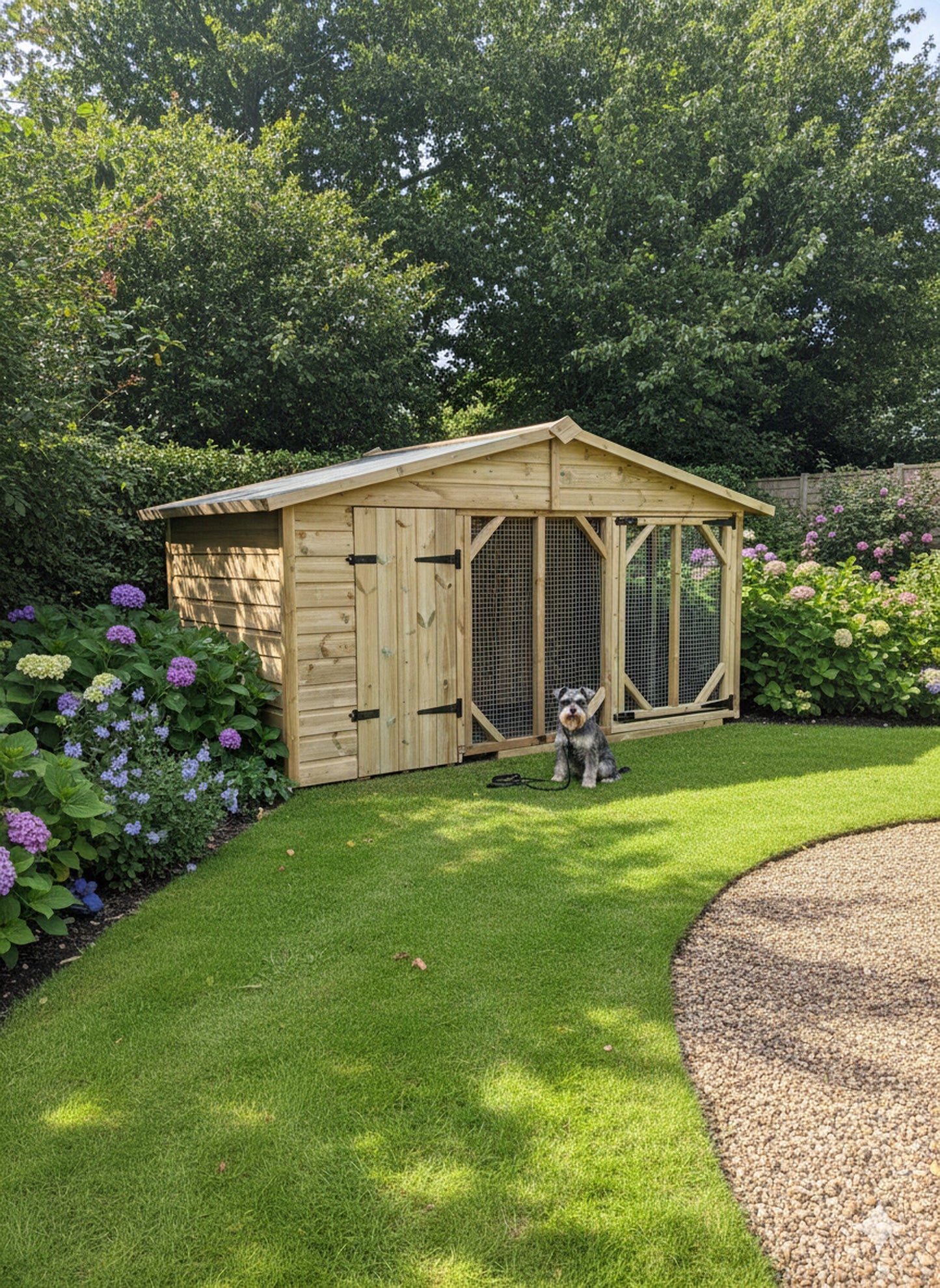 Benchmark Kennels Single Classic Wooden Dog Kennel - 10 x 4ft