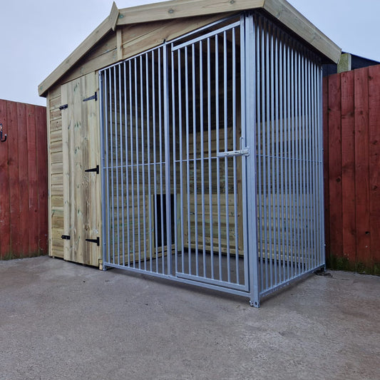 Benchmark Premium Wood Single Dog Kennel with Apex Roof 10 x 4ft