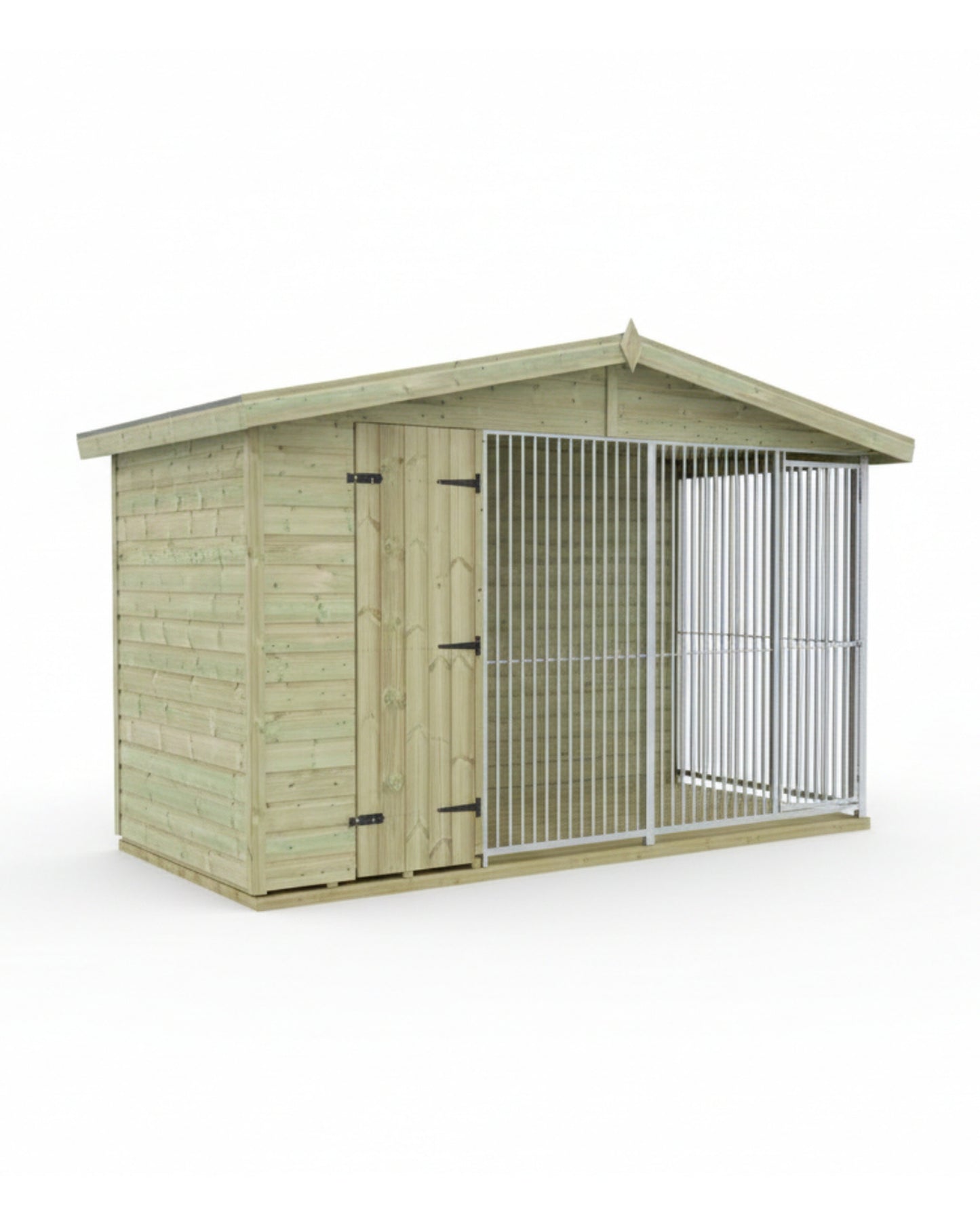 Benchmark Premium Wood Single Dog Kennel with Apex Roof 10 x 4ft