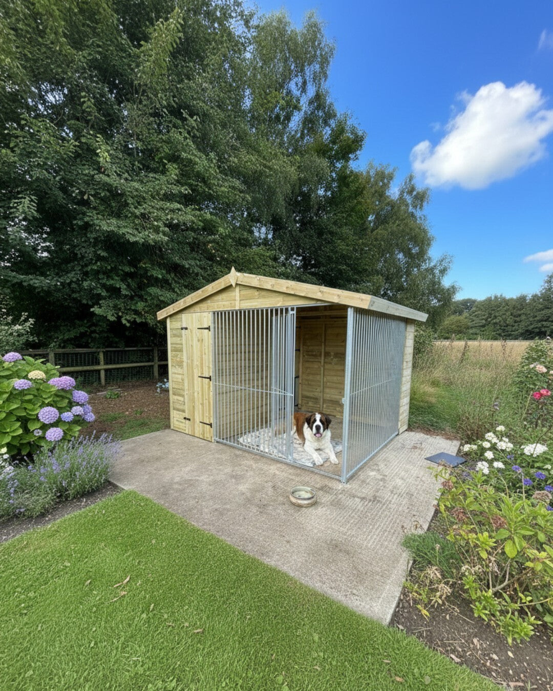 Benchmark Kennels Single Premium Wooden Dog Kennel - 10 x 6.5ft