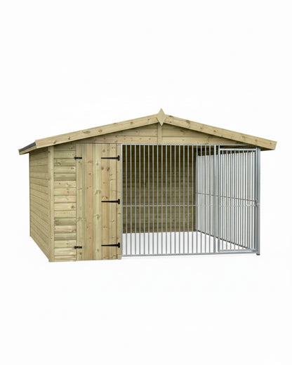 Benchmark Kennels Single Premium Wooden Dog Kennel - 10 x 6.5ft