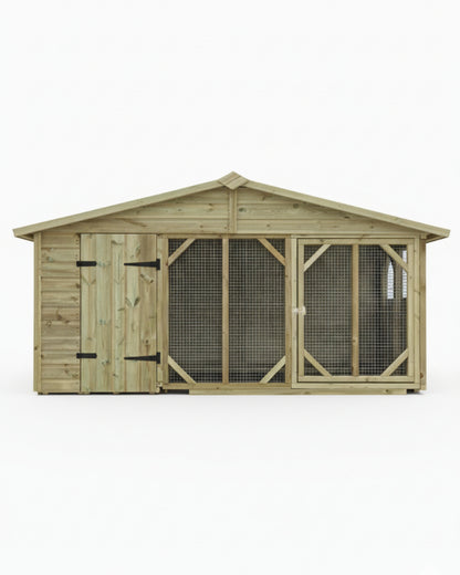 Benchmark Kennels Single Premium Wooden Dog Kennel - 12 x 4ft