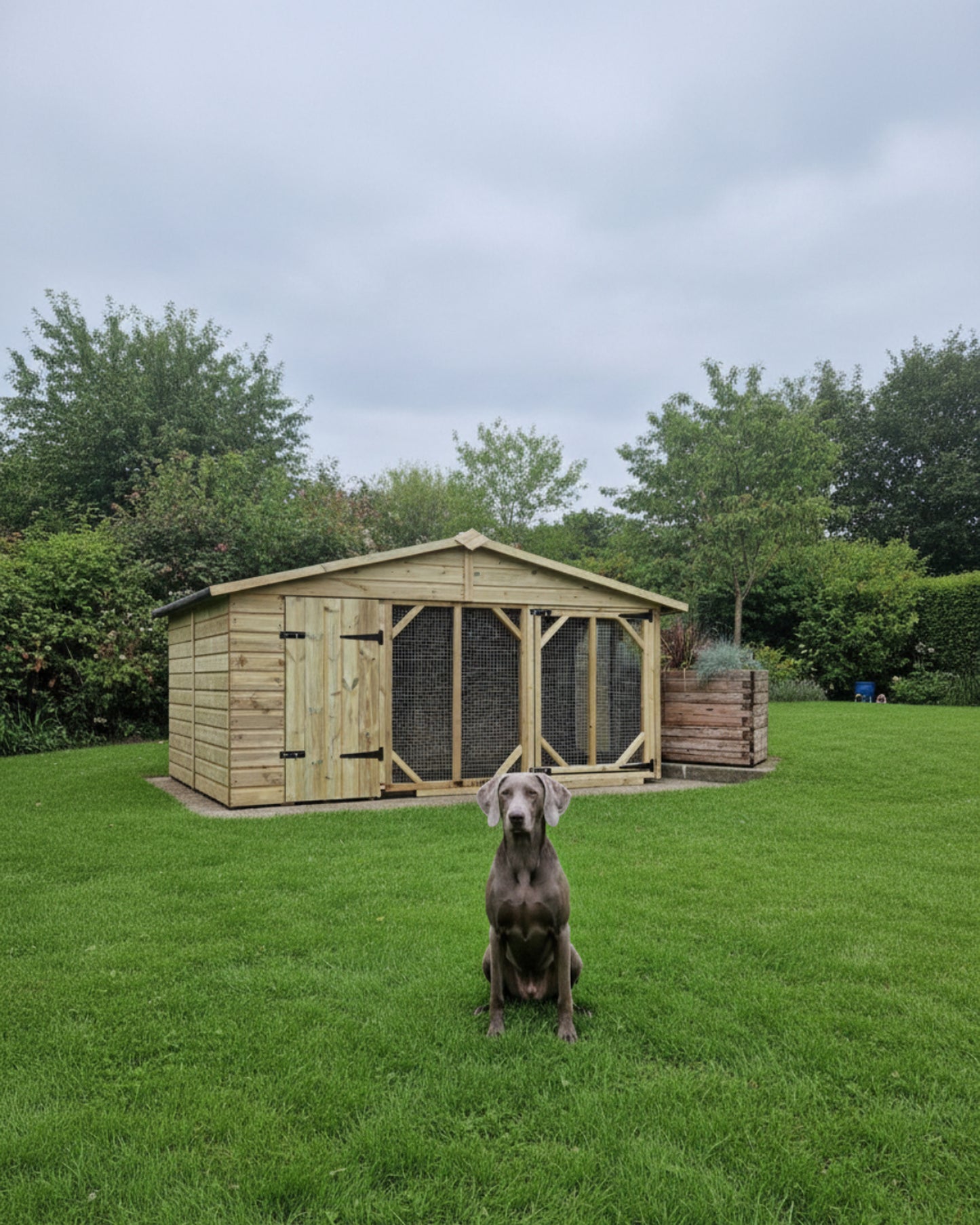 Benchmark Kennels Single Premium Wooden Dog Kennel - 12 x 4ft