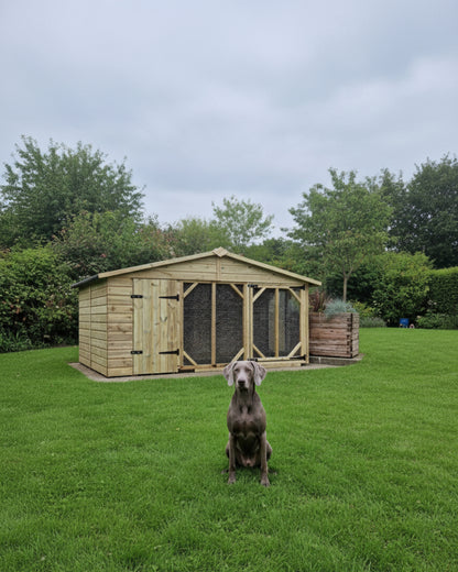 Benchmark Kennels Single Premium Wooden Dog Kennel - 12 x 4ft