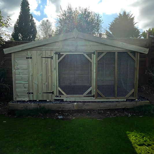 Benchmark Classic Wood Single Dog Kennel with Apex Roof 8 x 4ft