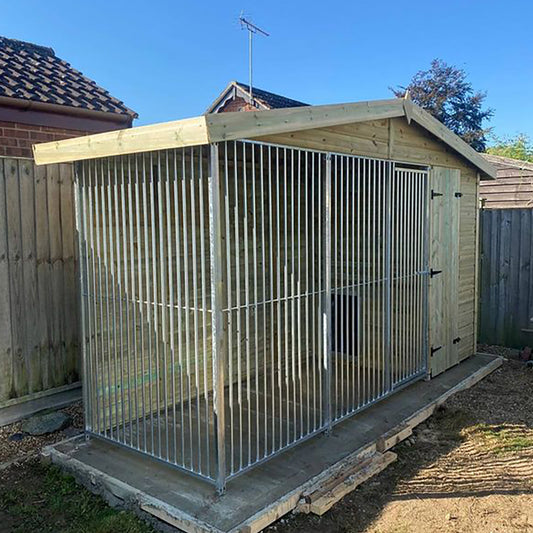 Benchmark Premium Wood Single Dog Kennel with Apex Roof 14 x 4ft