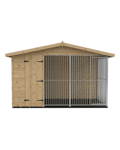 Benchmark Kennels Single Wooden Dog Kennel - 12 x 4ft