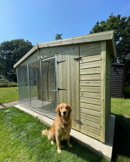 Benchmark Kennels Single Wooden Dog Kennel - 12 x 4ft