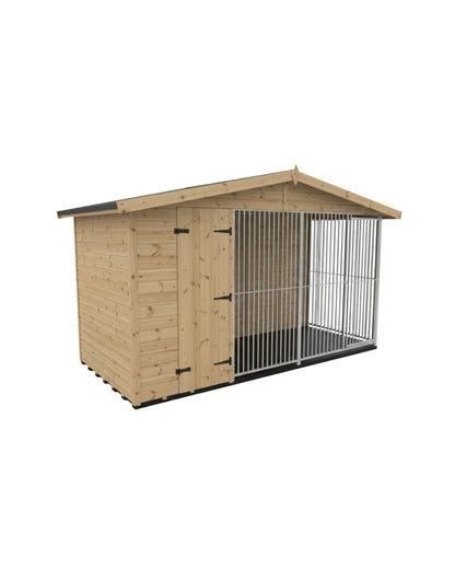 Benchmark Kennels Single Wooden Dog Kennel - 12 x 4ft