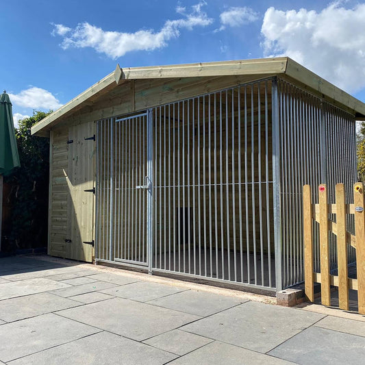 Benchmark Premium Wood Single Dog Kennel with Apex Roof 12 x 6.5ft