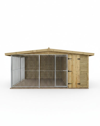 Benchmark Kennels Single Premium Wooden Dog Kennel - 12 x 6.5ft