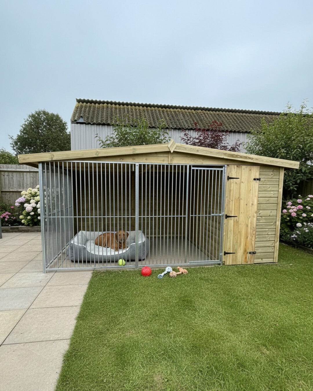 Benchmark Kennels Single Premium Wooden Dog Kennel - 12 x 6.5ft